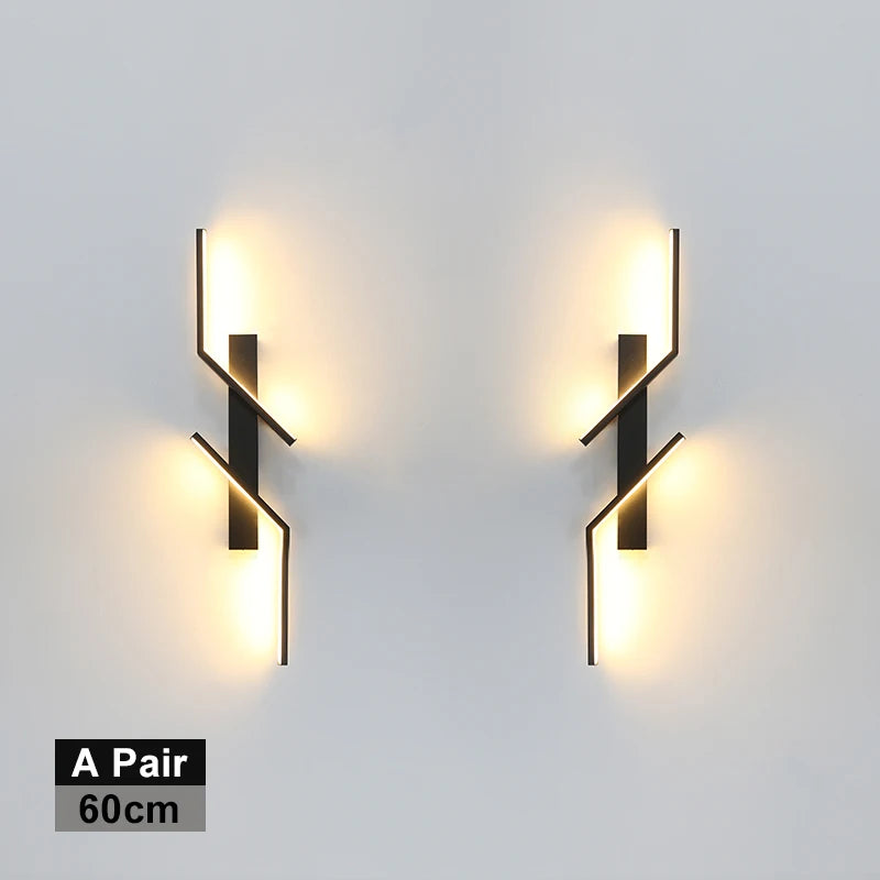 lampe murale led moderne 100cm noir interrupteur éclairage ambiance chambre salon