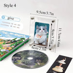 cadre photo moderne transparent clips acrylique photos chats fleurs roses
