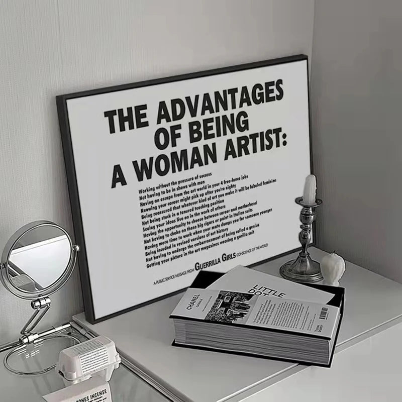 affiche minimaliste texte noir blanc sans cadre toile encadrée moderne abstraite decoration intérieure citation
