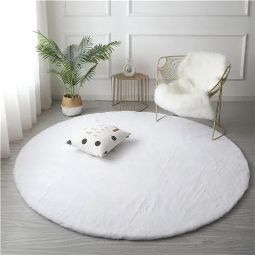tapis rond velours noir gris moderne maison laveable polyester minimaliste chambre sofa chevet