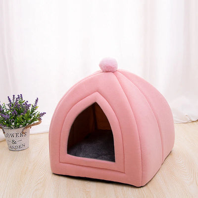 lit chat abri animal velours uni gris rose vert pastel moderne confortable
