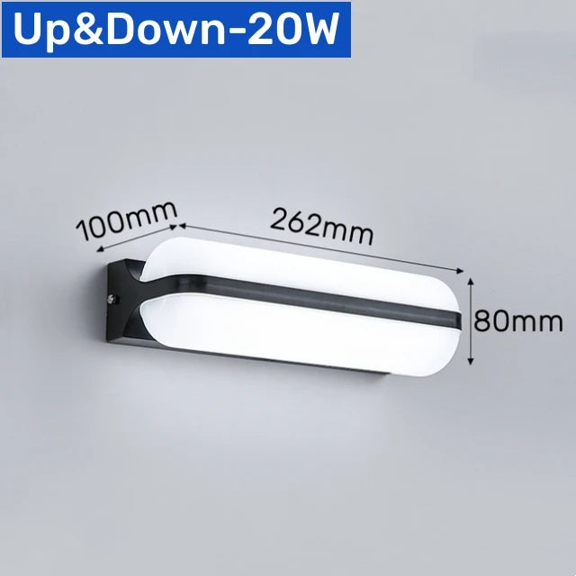 applique murale led moderne noir blanc surface opaques minimaliste 215x160 260x125 16w 20w
