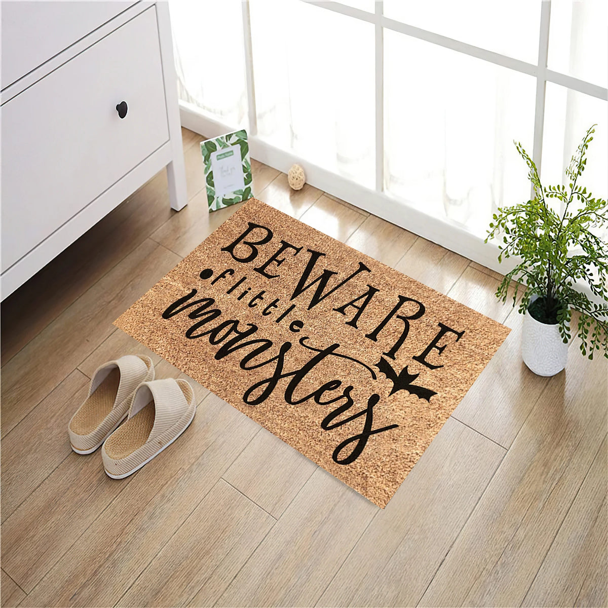 tapis d'entrée antidérapant imperméable marron clair noir classique lettres imprimées ruban adhésif maison hôtelextérieur