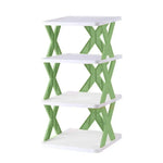 étagère pliante chaussures moderne minimaliste blanc vert orange rose gris croix plastique