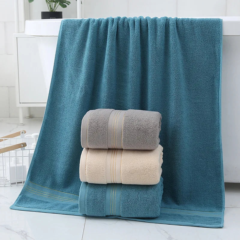 serviette bain coton turc absorption rapide séchage rapide douceur opaque motif horizontal moderne bleu