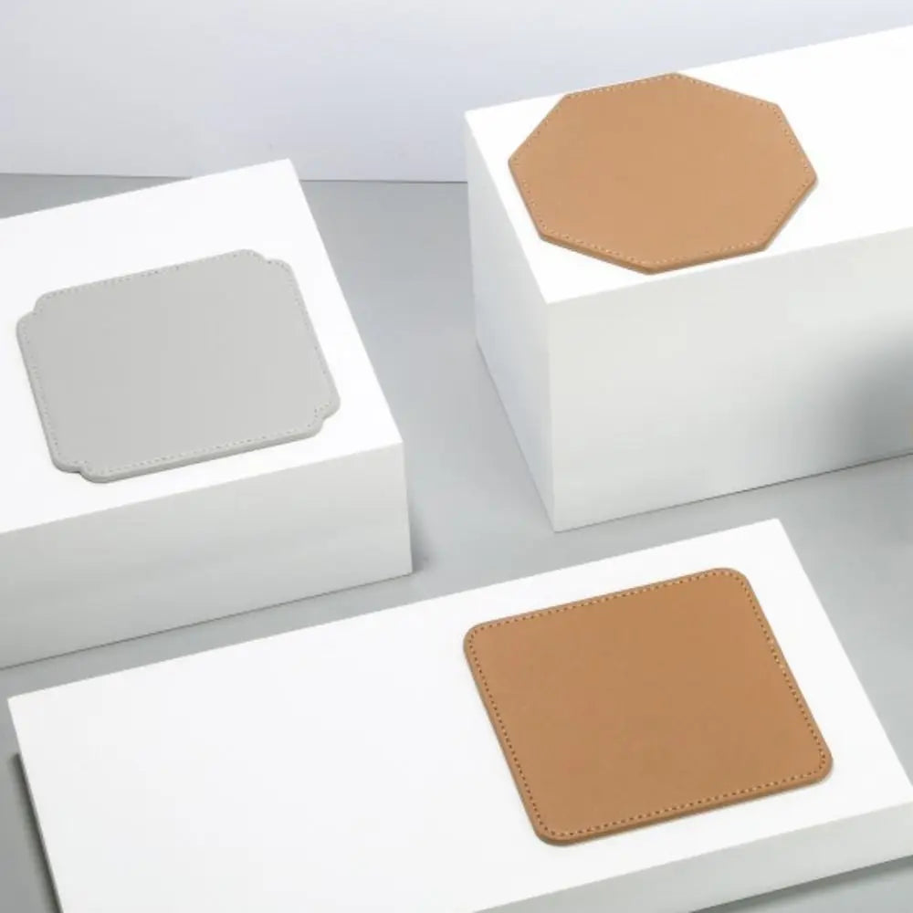 coasters simili cuir marron gris modernes antidérapants imperméables table marron clair marron foncé