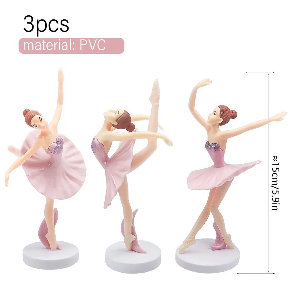 figurines danseuses blanches roses dorées plumes papillons classiques anniversaire mariage fêtes
