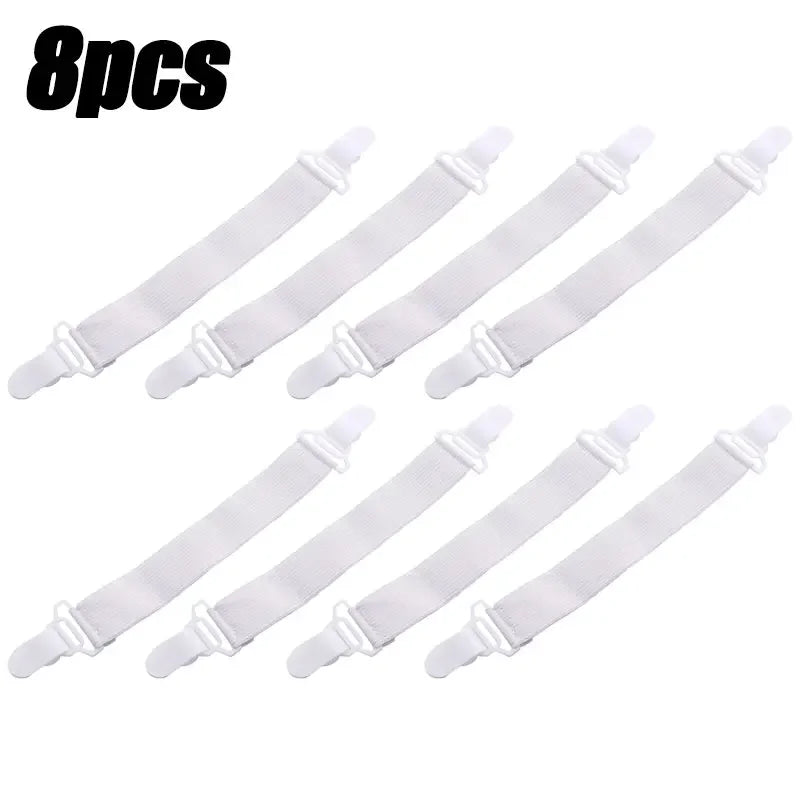 attaches drap métal élastique blanc noir utilitaires clips ressorts ensemble fixations couvertures lit canapé