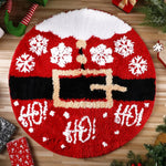 tapis rond flocons neige père noël spirale absorbant eau antidérapant intérieur decoration noel