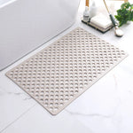 tapis bain antidérapant moderne perforations trou drainage adhésif rose jaune gris bleu beige