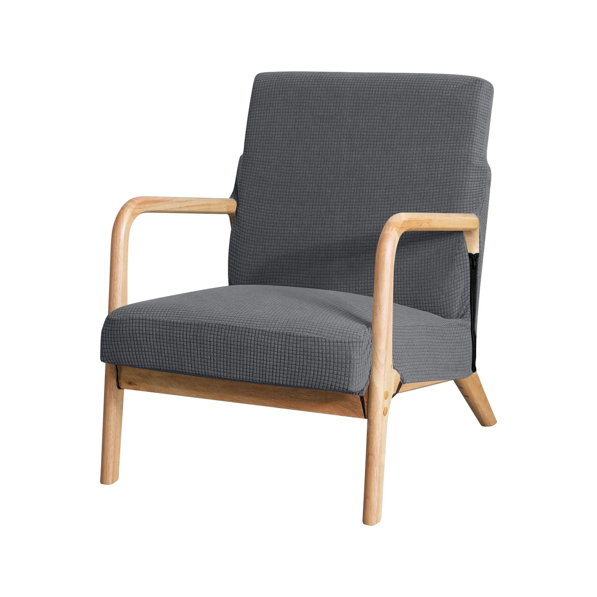 housses fauteuil moderne gris carreaux stretch résistante eau fermeture éclair décoration maison simple
