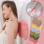 brosse bain silicone exfoliante antidérapante massage pieds rose gris moderne salle bain suction cup