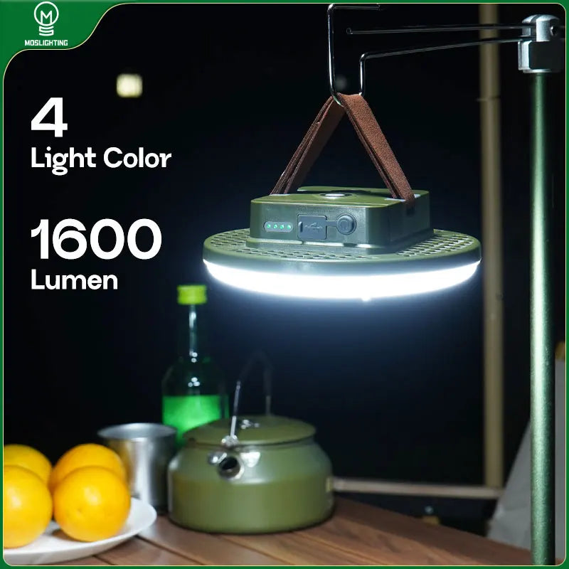 lampe camping vert olive aimantée rechargeable led moderne portative usb