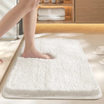 tapis bain antidérapant lavable machine couleur unie polyester marron gris blanc moderne