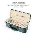 boîte bijoux simili cuir marron vintage poignée velours noir marron storage box trousse bijoux