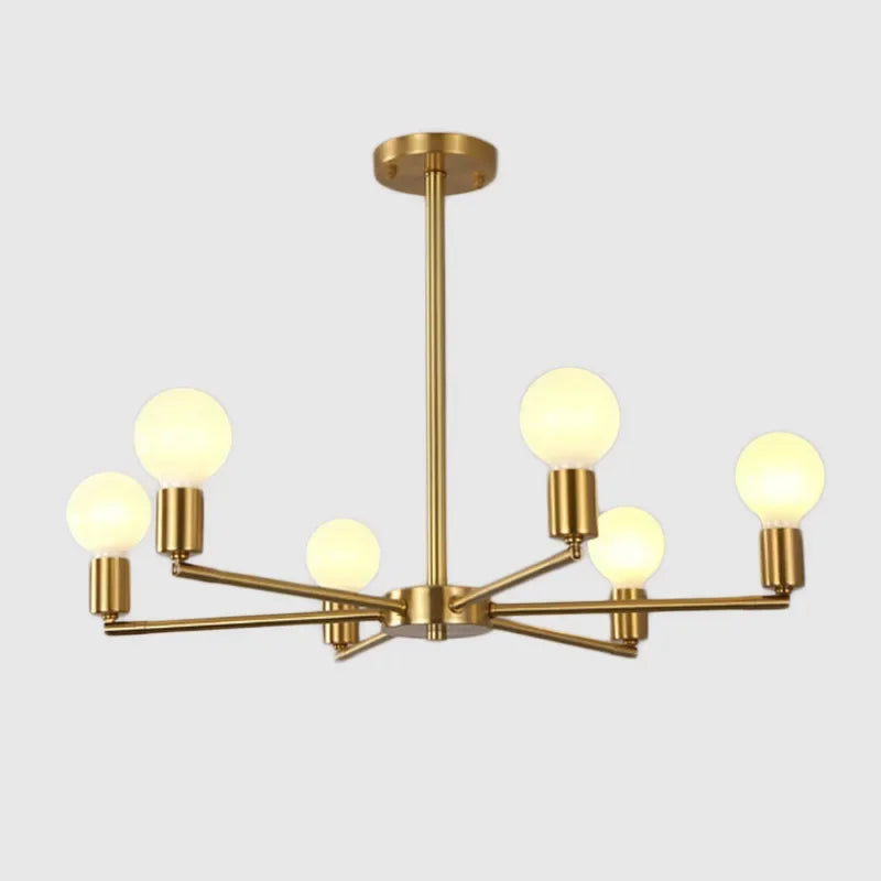 chandelier industriel moderne or noir ampoules e26 verre transparent
