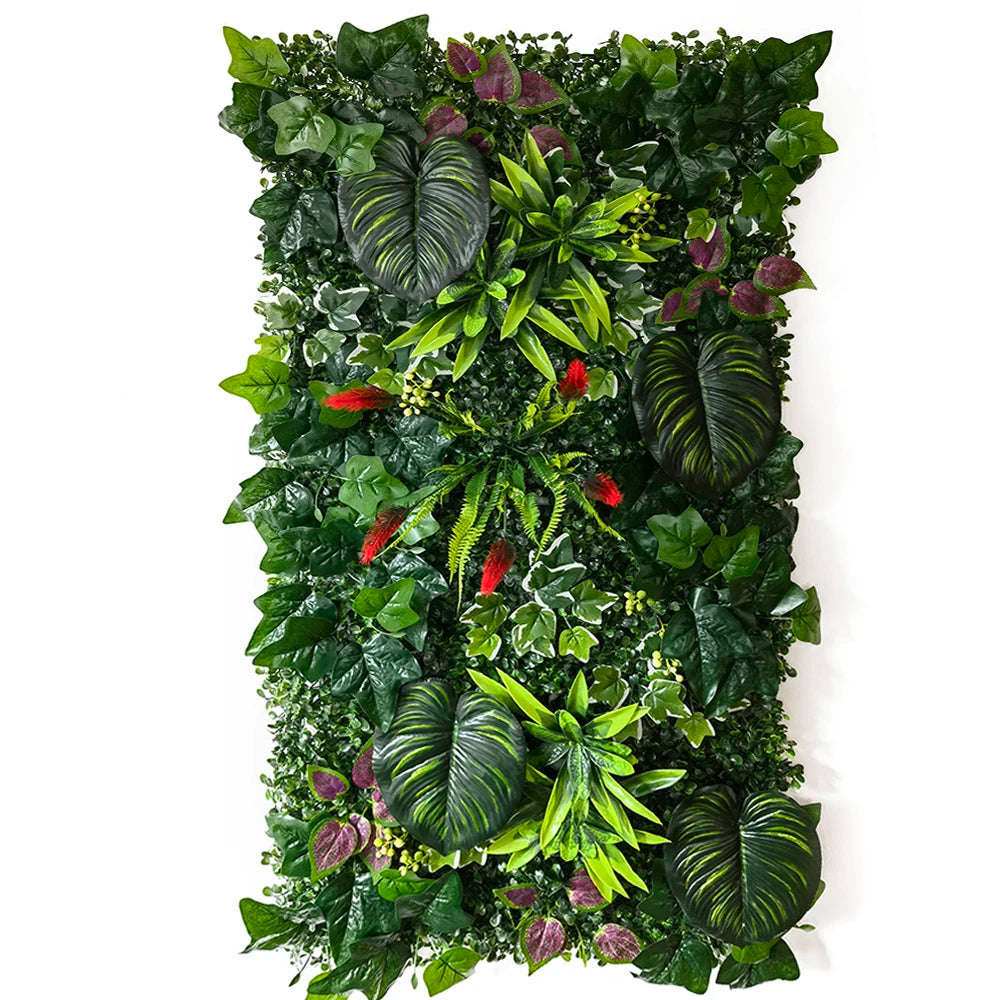 décoration intérieure mur végétal artificiel feuilles fleurs moderne naturel extérieur accroché vert blanc rouge