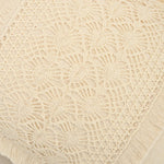 housse coussin bohème coton lin crochet beige vintage zippée maison canapé chaise voiture 45x45cm