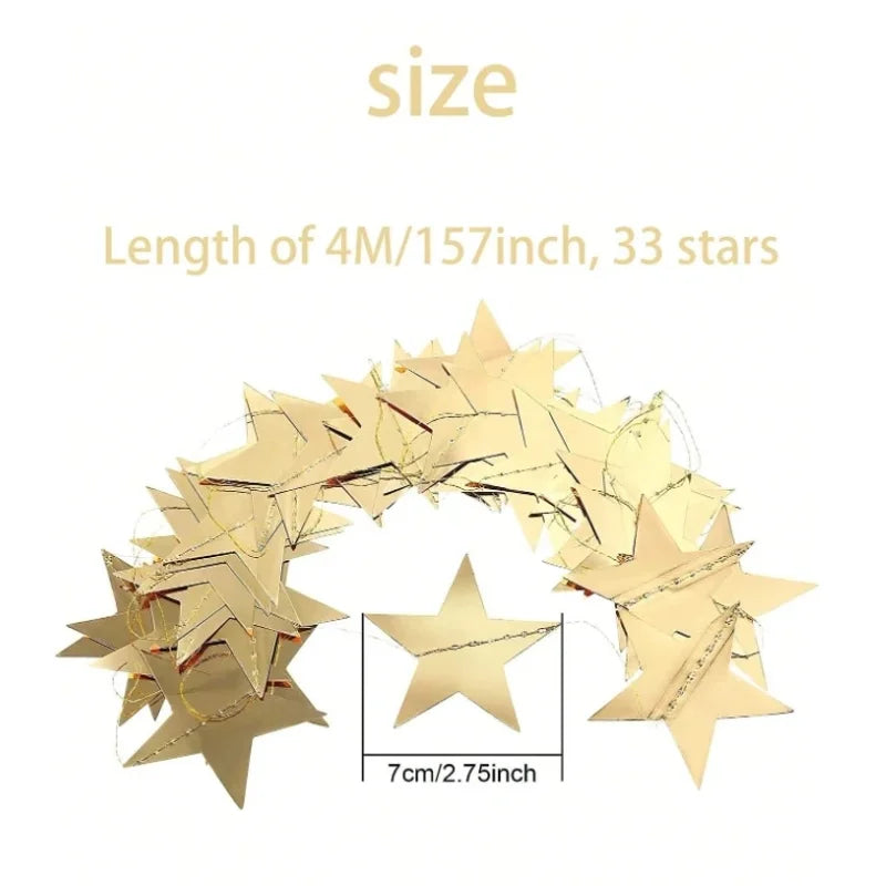 guirlandes étoiles scintillantes or noires fête anniversaire mariage décoration stars brillantes fourraine