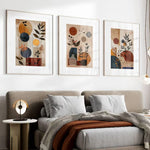 affiches abstraites contemporaines décoration murale chambre salon bois frame