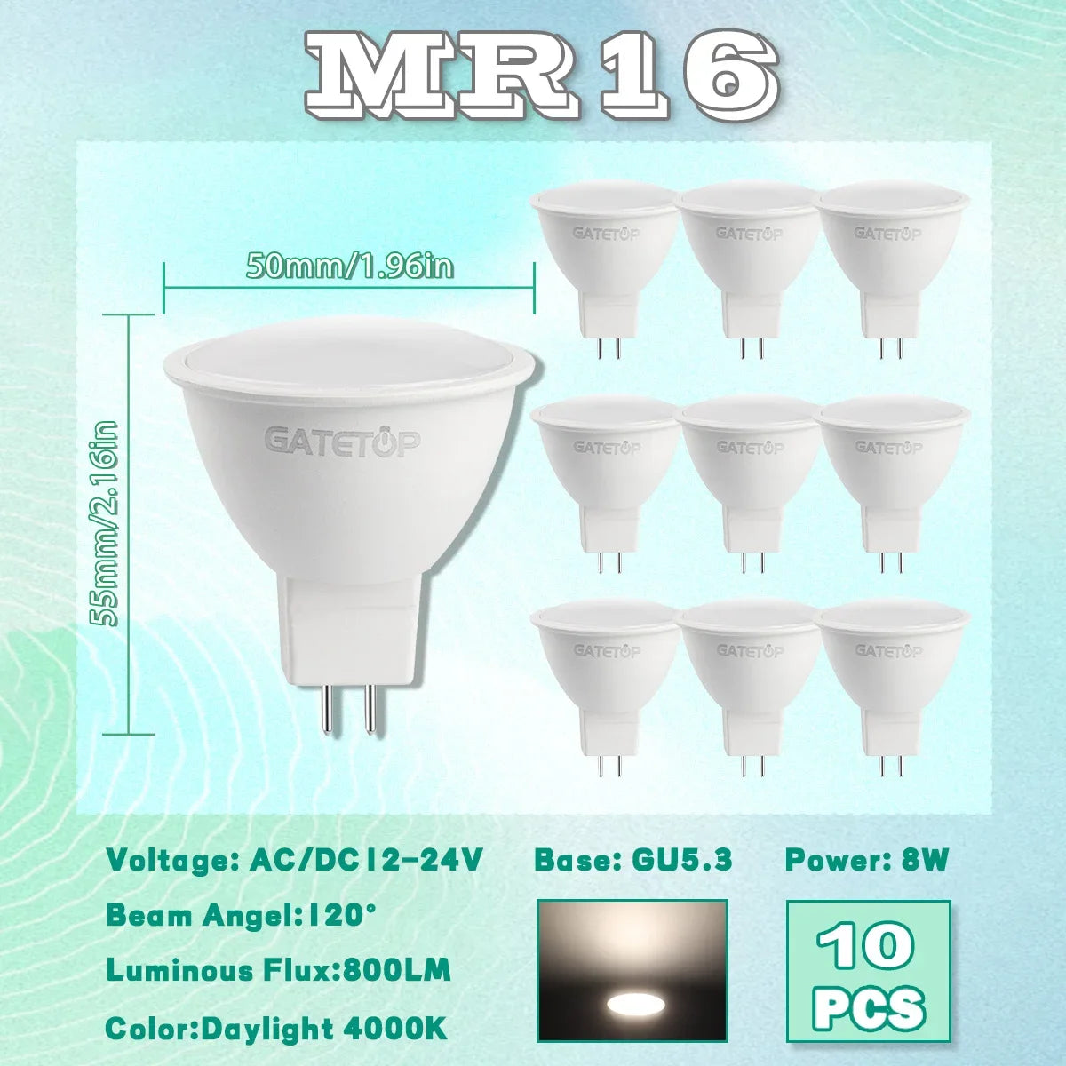 projecteur led spot mr16 gu5.3 noir blanc rond carré moderne