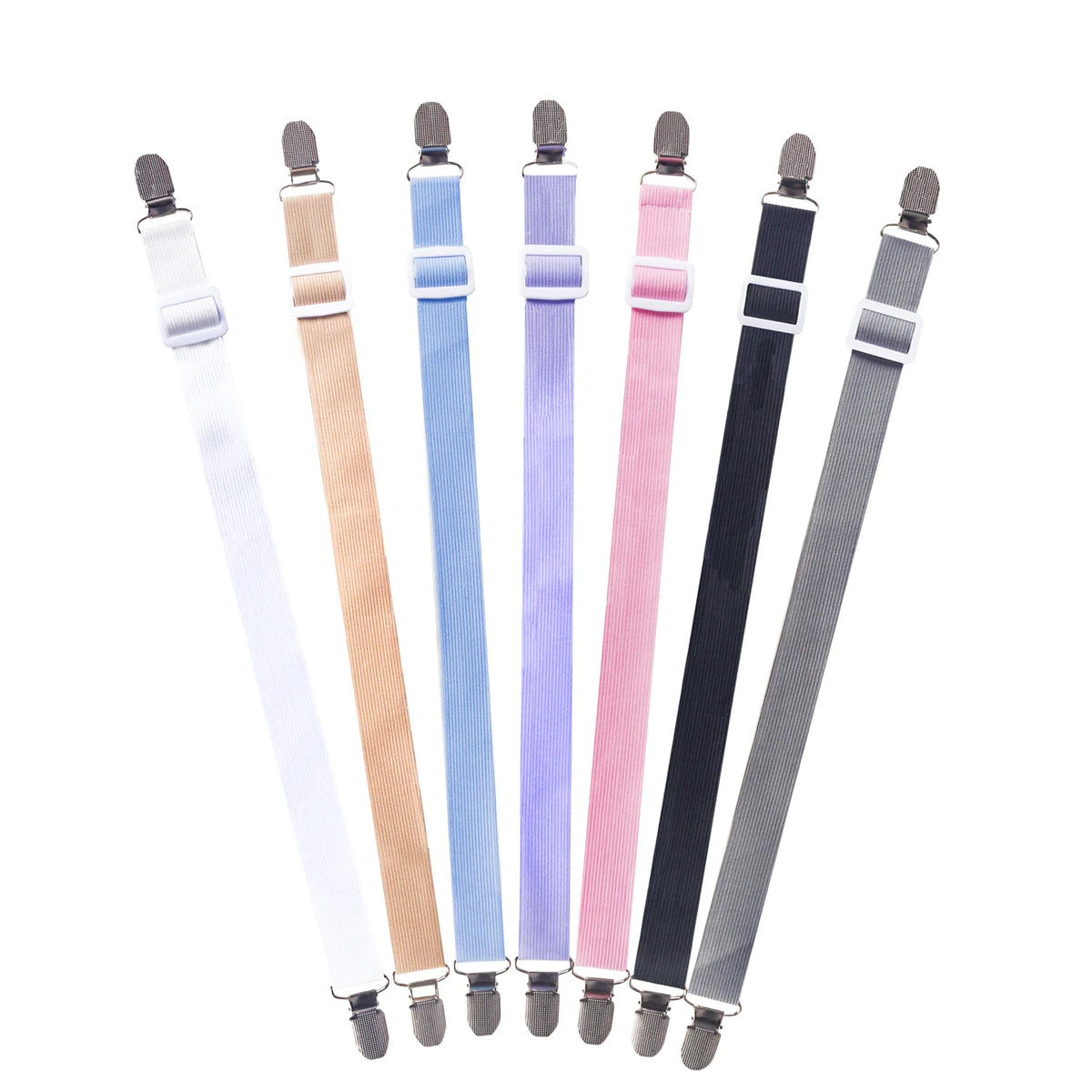 attaches sac clips métalliques blanc beige bleu rose noir gris modernes uni opaques ajustables