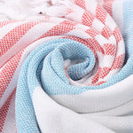 serviette plage coton rayée bleu clair rose vert moderne rapide absorption machine