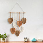 mobile mural boho chic feuilles artificielles marron clair beige blanc