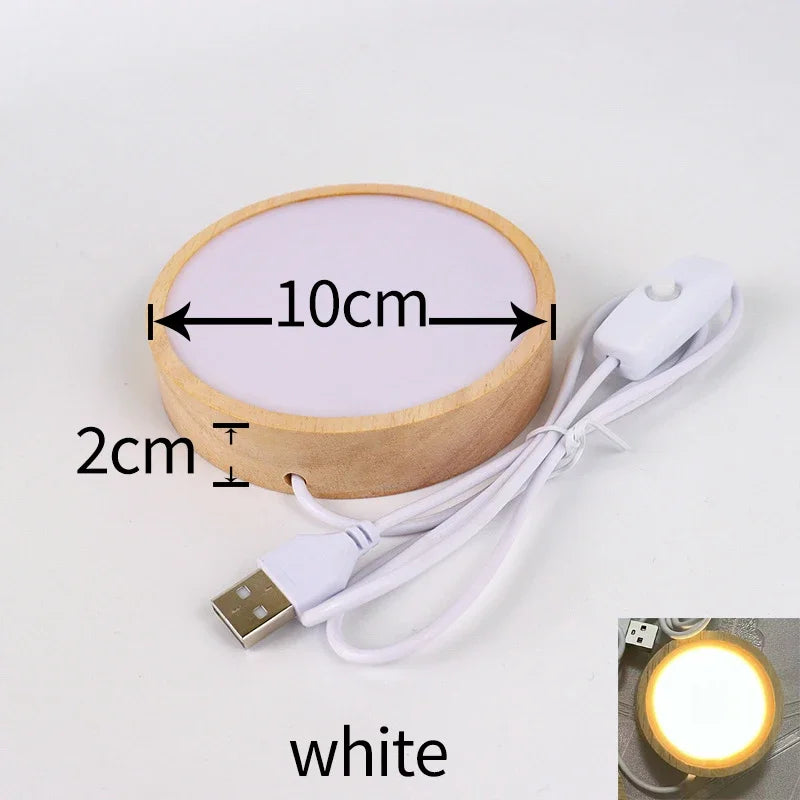 veilleuse bois naturel moderne base lumineuse led rechargeable nuit table maison 8cm 10cm 6cm