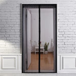rideau magnétique noir transparent maille fine porte clips dorés facile moderne