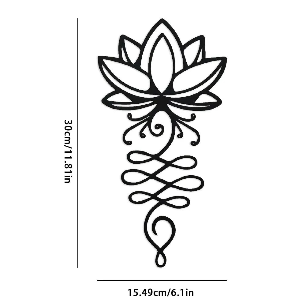 sculpture murale moderne minimaliste métal noir fleur stylisée motifs entrelacés opaque adhésif chambre coucher