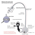 lampe murale led gooseneck réglable argentée moderne interrupteur tactile usb