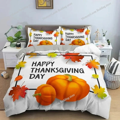Parure de lit automne citrouille dinde impression 3D