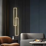 suspension lumineuse moderne rectangle blanc doré lumière chaude neutre led chambre salon