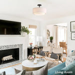 lampe moderne or beige toile lin opaque pendentif salon chambre restaurant