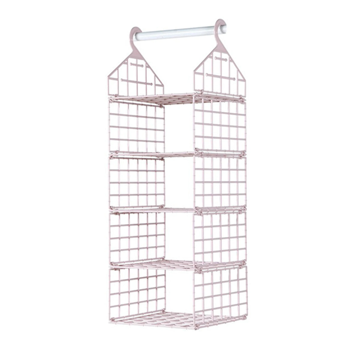 étagère suspendue moderne rose pâle étages hooks rangement serviettes pulls