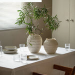 vase moderne céramique blanc rayures horizontales opacité fait main décoration maison