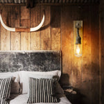 lampe suspension rustique bois naturel corde beige vintage éclairage mur fixé led e27