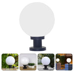 lampe sol extérieure blanc noir sphérique minimaliste fixée vis