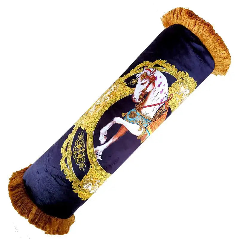 coussin cylindrique anti décubitus mousse pu velours polyester coton imprimé baroque doré classique adultes