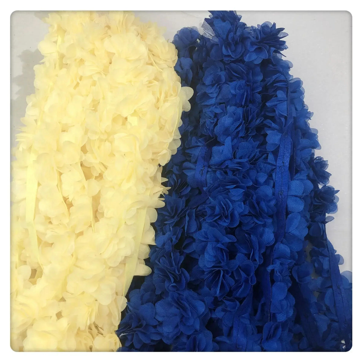 tissu dentelle fleurs ruban décor festif opac opaque organza écolo soluble gros