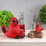 thermomètre décoratif résine oiseau cardinal chouette grenouille rouge vert marronclairextérieur jardin animalier