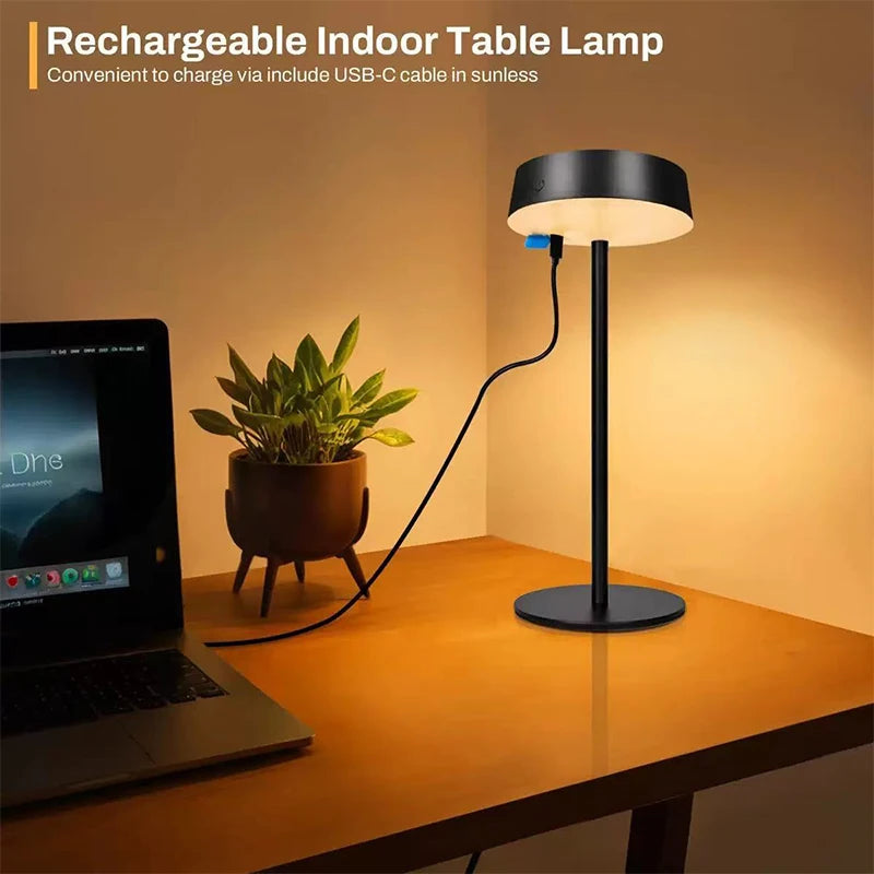 lampe table rechargeable led sans fil noir blanc moderne minimaliste intérieur extérieur camping