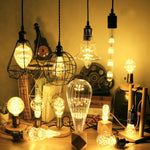 ampoules led décoratives vintage transparentes filament feuilles dorées opalescentes culot e27