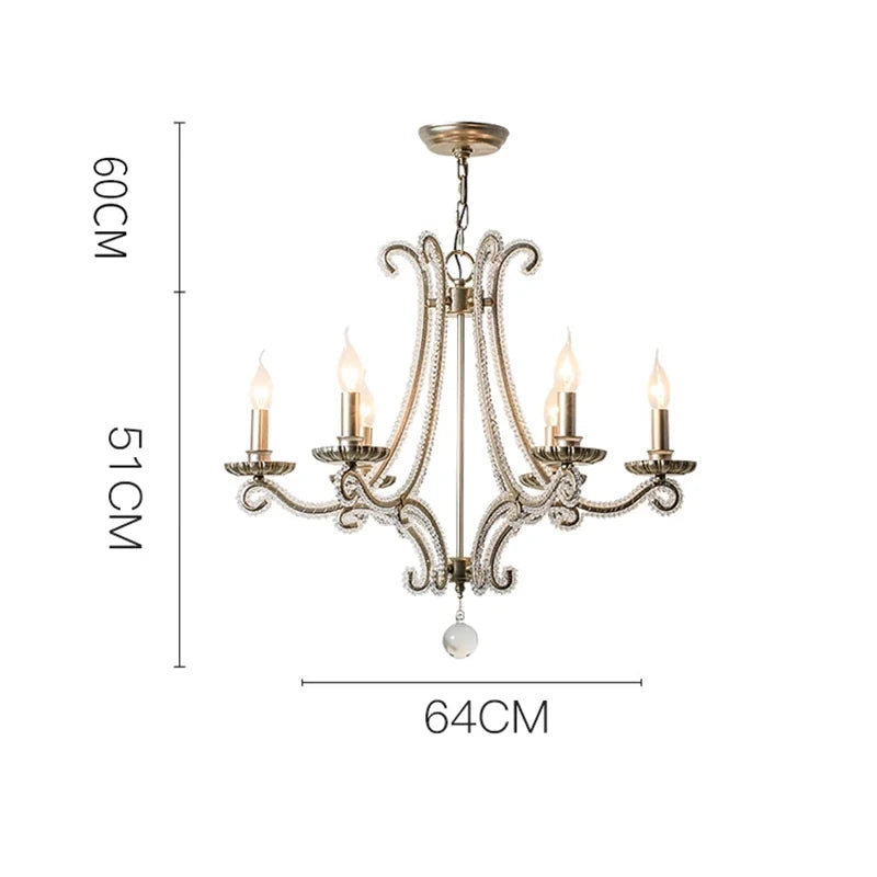 lustre décoration doré transparent floraux classique baroque ampoules led