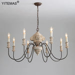 lustre vintage blanc noir bois candelabra ampoules chaîne salon restaurant église rustique adjustable