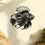 décoration murale poisson stylisé noir beige moderne intérieur 28cm 30cm