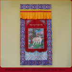 rideau porte ornements traditionnels motifs floraux artisanal couleur rouge bleu orange ethnique decoration maison