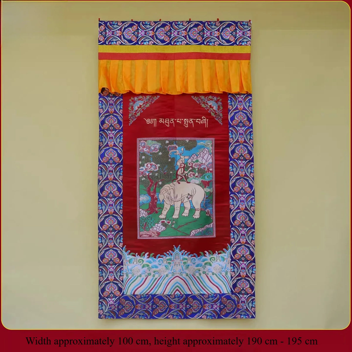rideau porte ornements traditionnels motifs floraux artisanal couleur rouge bleu orange ethnique decoration maison