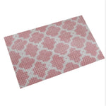 tapis géométrique polyester antidérapant imperméable rose clair gris vert pastel bleu moderne intérieur extérieur